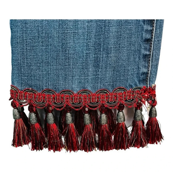 Joe's Rocker Jeans Tassels Warhol Wash Boho Rare Style‎ Women Size 28 - Picture 5 of 13